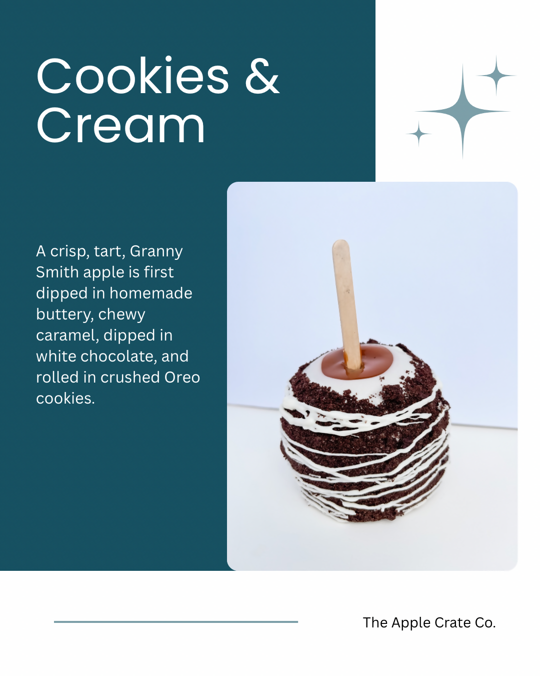 Apple Crate's Cookies & Cream Caramel Apple
