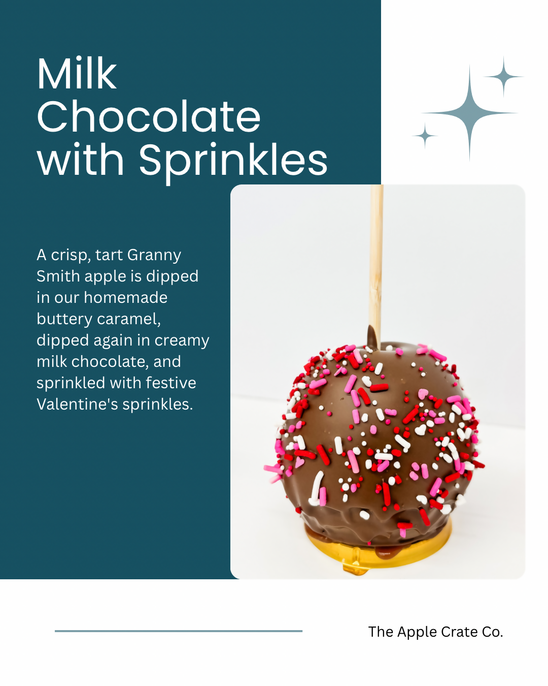 Apple Crate's Milk Chocolate with Sprinkles Caramel Apple