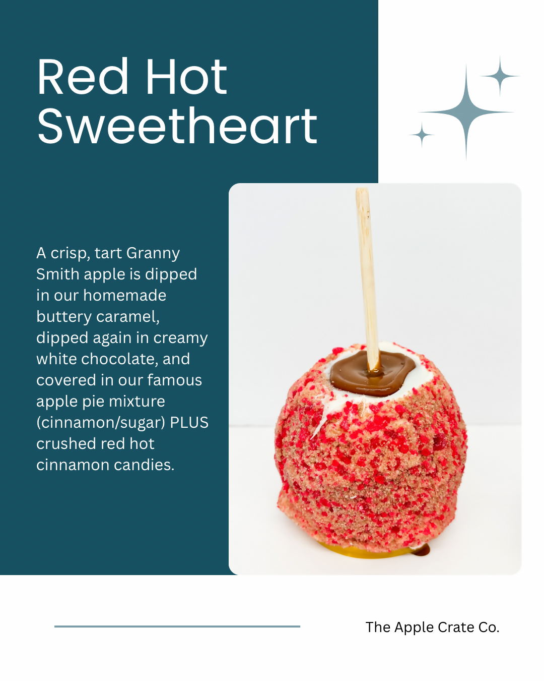 Apple Crate's Red Hot Sweetheart Caramel Apple