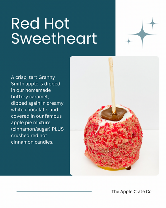 Apple Crate's Red Hot Sweetheart Caramel Apple